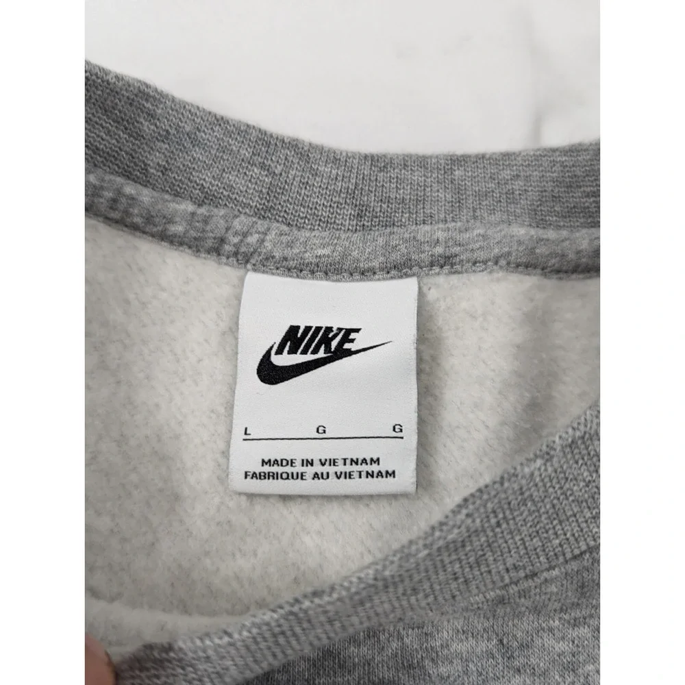 Nike Embroidered Swoosh Crewneck Sweatshirt Large Saints Tennis Heather Gray